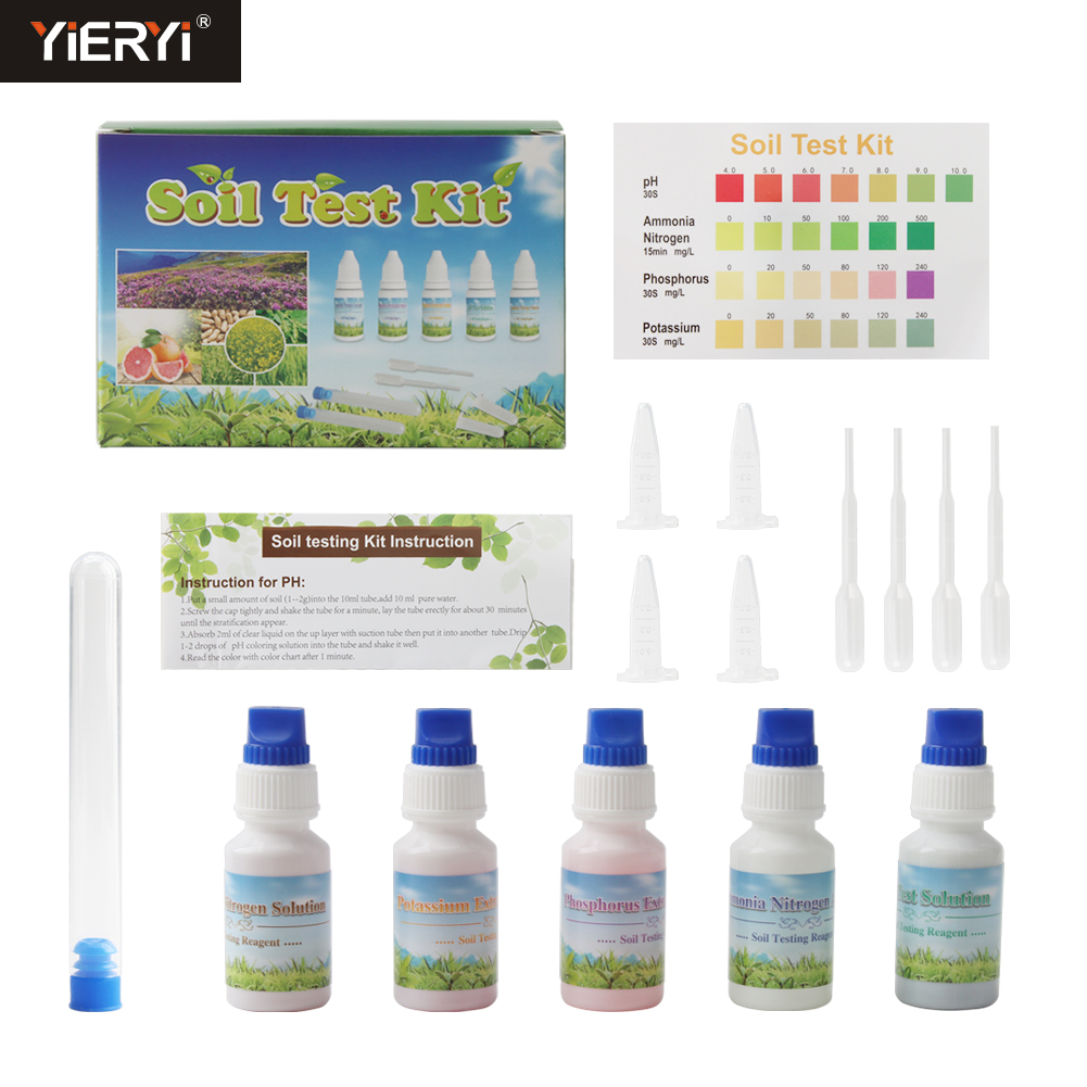 Marine Aquarium Water Test Kit - Yieryi 4-in-1-Bodentestkit für pH-Stickstoff, Phosphor, Kalium,