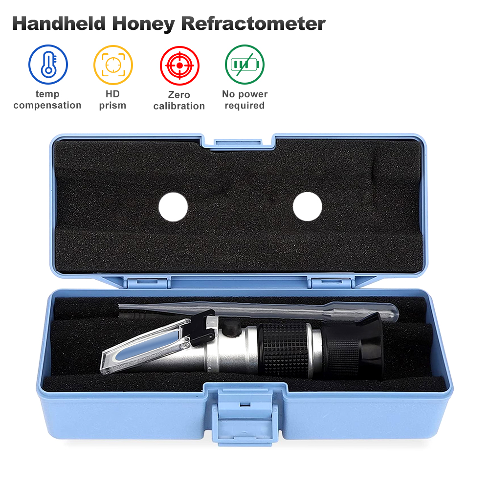 Refractometer Salinity - 3-in-1-Hand-Honigrefraktometer 58–90 % Brix 38–43 °