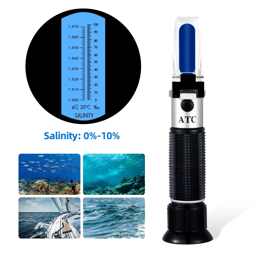 Refractometer Salinity - Salzgehalt Refraktometer 0-10% 1,000-1,070 SG Optische