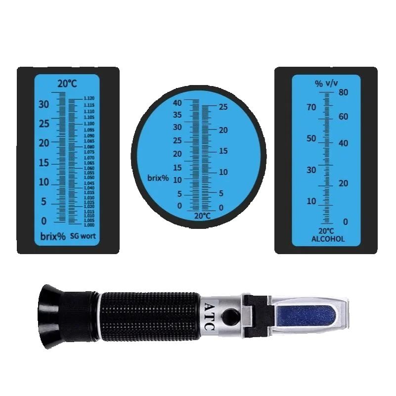 Refractometer Salinity - Tragbares, präzises Alkoholmeter, Wein- und Bier-Tester,