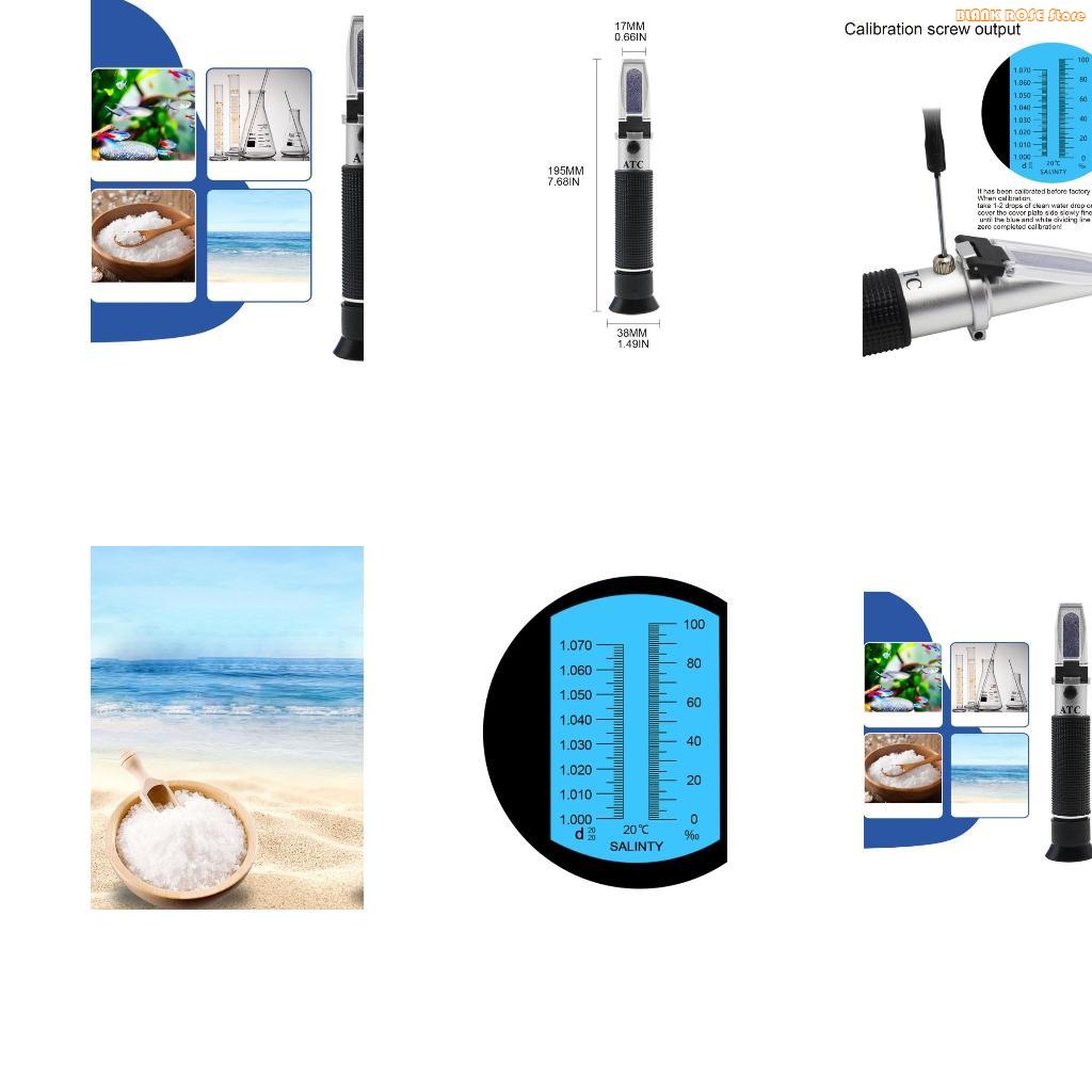 Refractometer Salinity - K1AE Salzgehalt-Refraktometer, Meerwasser-Salzkonzentrationstester mit automatischer Temperaturkompensation,