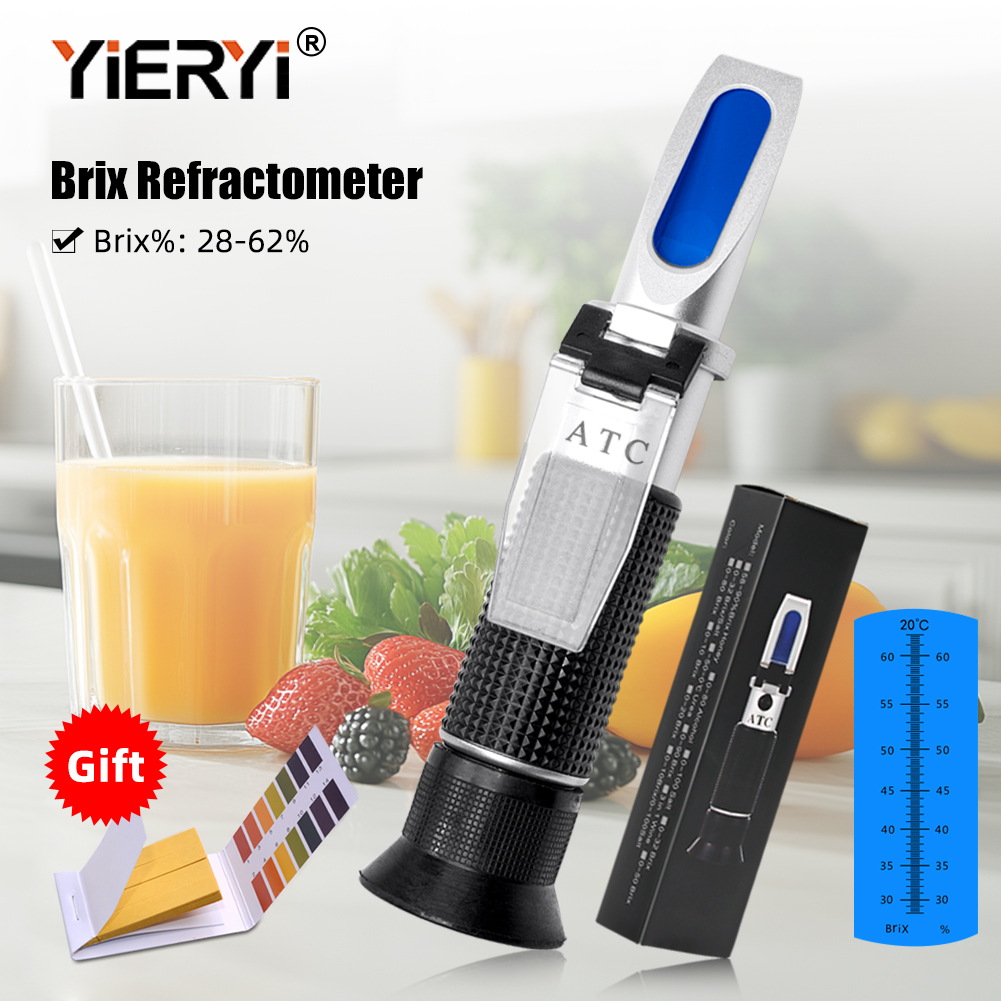 Refractometer Salinity - Professionelles 28-62% Brix-Refraktometer mit ATC, tragbares